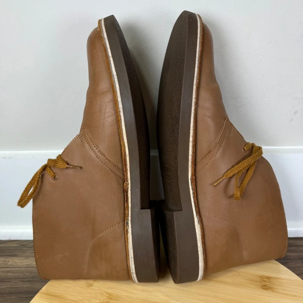 Clarks Desert Boots Mens 10 Tan Leather Good Chukka Lace Up 26112317 Brown